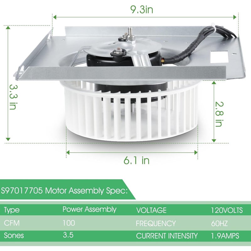 CLLOMAGY 8663RP B Unit for NuTone,8664RP B Unit for NuTone 8663RP,Motor Assembly 97017705 Replacement Fan Motor for 8664RP 671R 672R Broan 750 751 752,Replaces JA2B104N/86933000 - Image 3